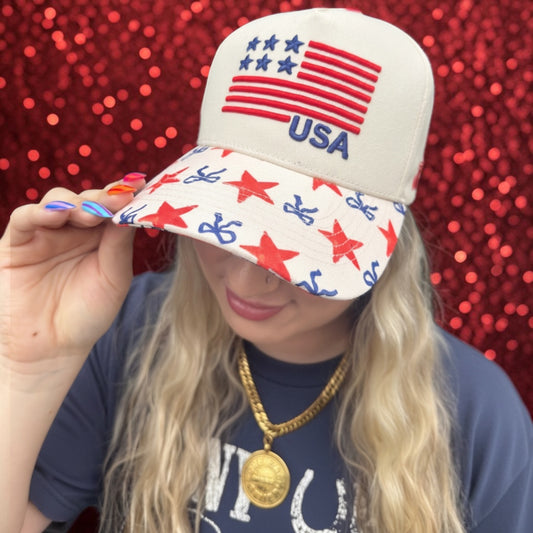 Patriotic Flag & Bow Cap (Estimated Ship Date 4/27)