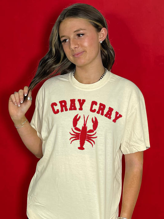 Fuzzy Red Cray Cray Crawfish Patch T-Shirt