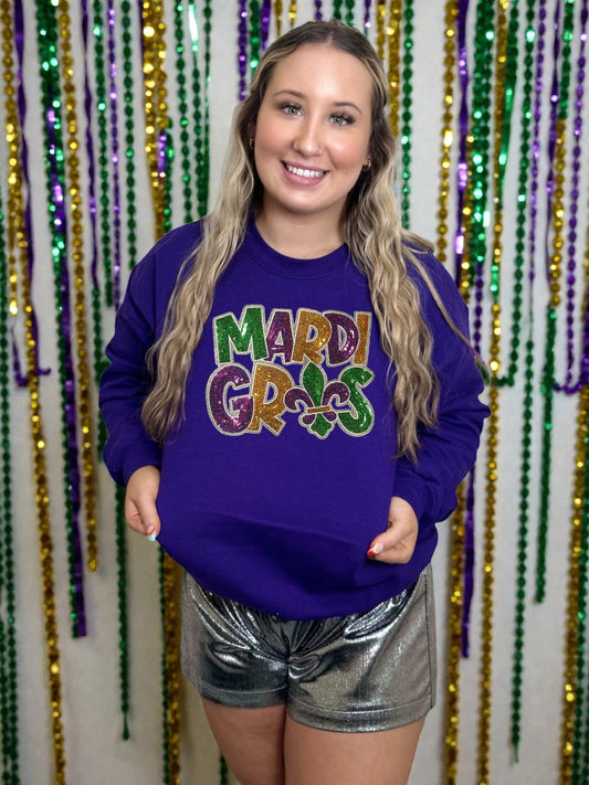Mardi Gras Word Sweatshirt